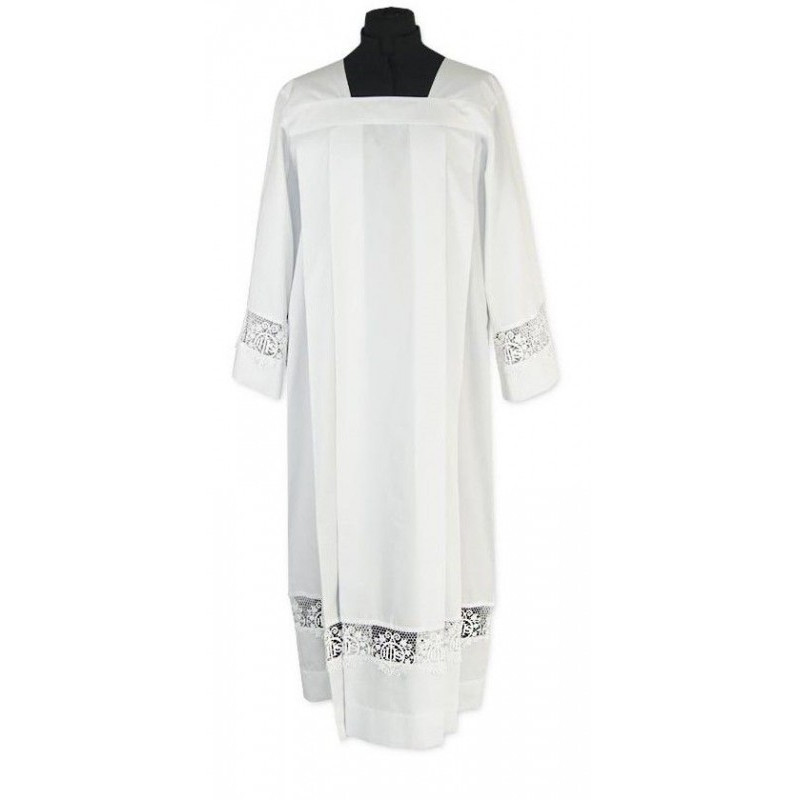 Traditionelle Priester-Albe mit Tabs + Guipure (13)