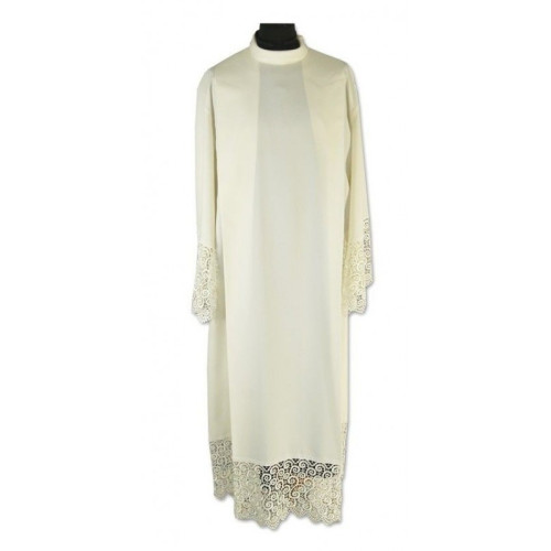 Traditionelle Priester-Albe mit Guipure, ecru (15)