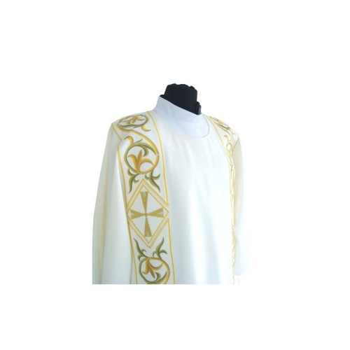 Dalmatic Stretch-Stoff, gestickte Streifen (07)