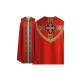 Rotes Oberteil mit gotischem Muster - Jacquard-Stoff (12)