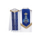 Marianisches Muster Silbermantel - blaue Streifen (16)