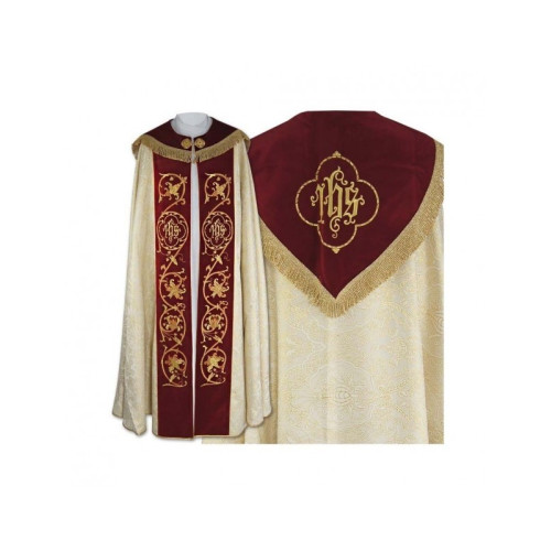 Gold cope gothic pattern - Jacquard Stoff, Samtstreifen (18)