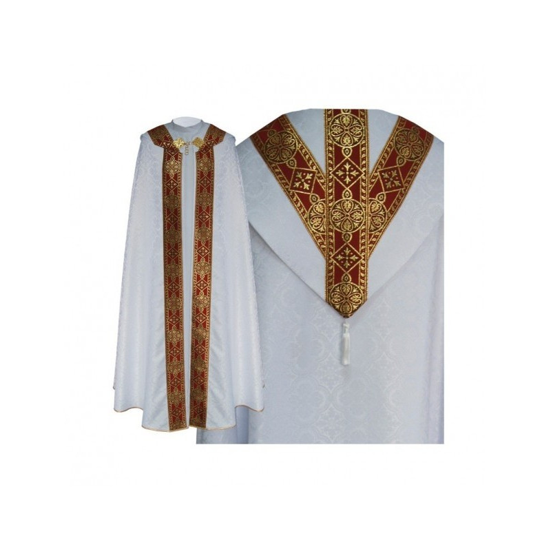 Semi-Gothic cope (liturgische Farben) - gewebte Streifen, Jacquard (26)