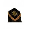 Bestickter Mantel - IHS schwarz - Rosette (1)