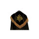 Bestickter Mantel - IHS schwarz - Rosette (1)
