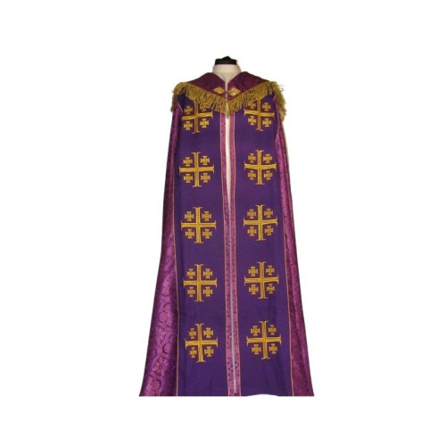 Gesticktes Oberteil - Jerusalem Kreuz lila - Rosette (3)