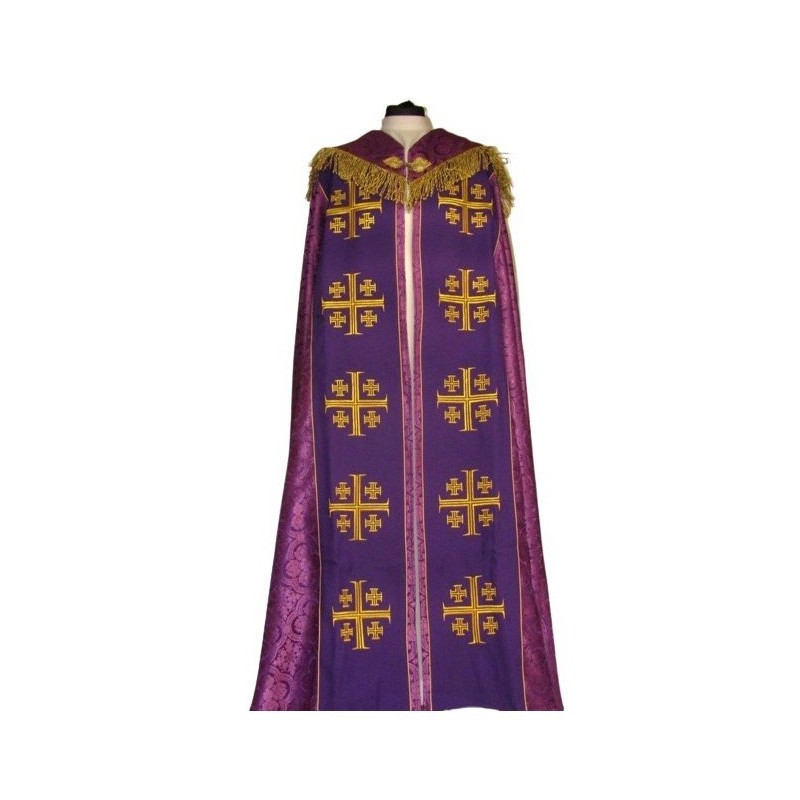 Gesticktes Oberteil - Jerusalem Kreuz lila - Rosette (3)