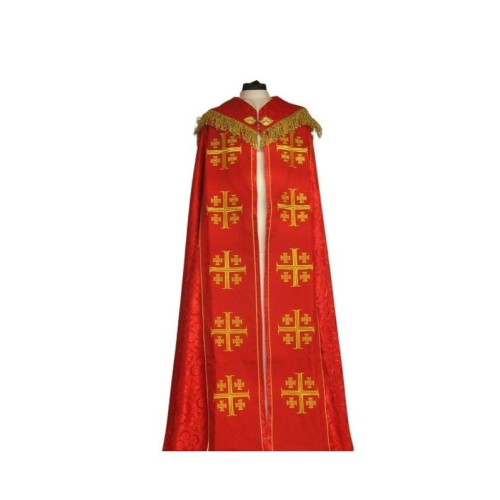 Gesticktes Oberteil - Jerusalemkreuz rot - Rosette (3)