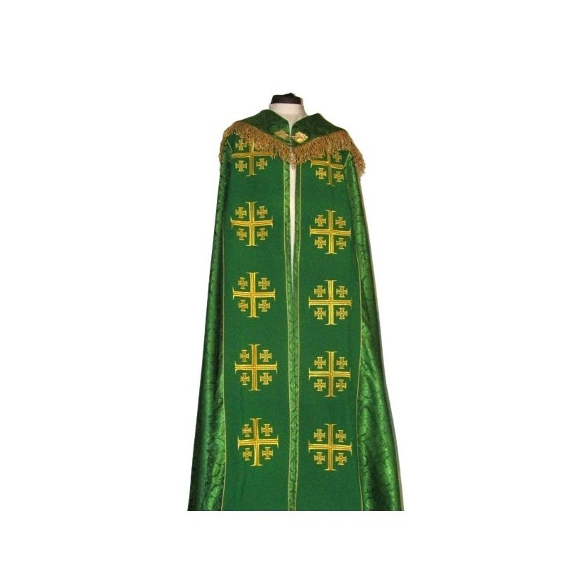 Gesticktes Oberteil - Jerusalemkreuz grün - Rosette (3)