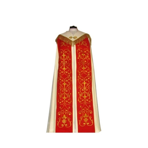 Gesticktes cremefarbenes und rotes Oberteil - Ornament (4)