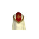 Gesticktes cremefarbenes und rotes Oberteil - Ornament (4)