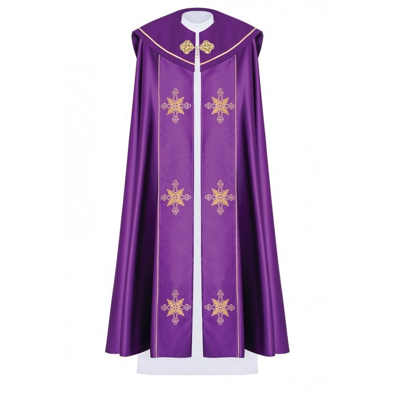 Liturgischer Mantel gestickt IHS - lila (37)