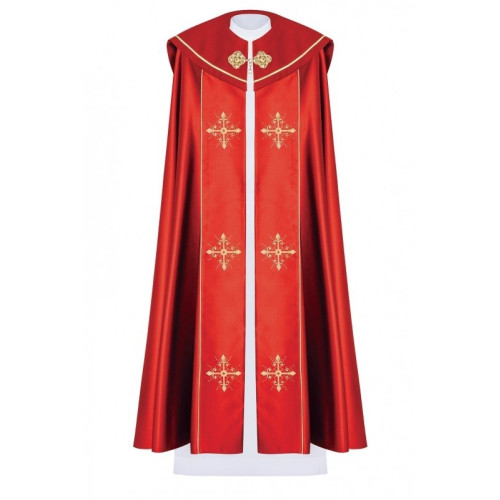 Liturgischer Mantel gesticktes Kreuz - rot (39)