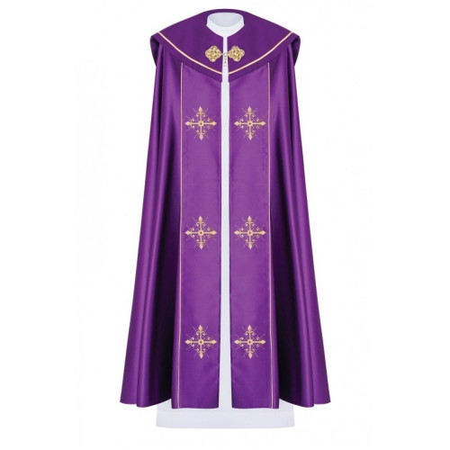 Liturgisches Oberteil gesticktes Kreuz - lila (40)