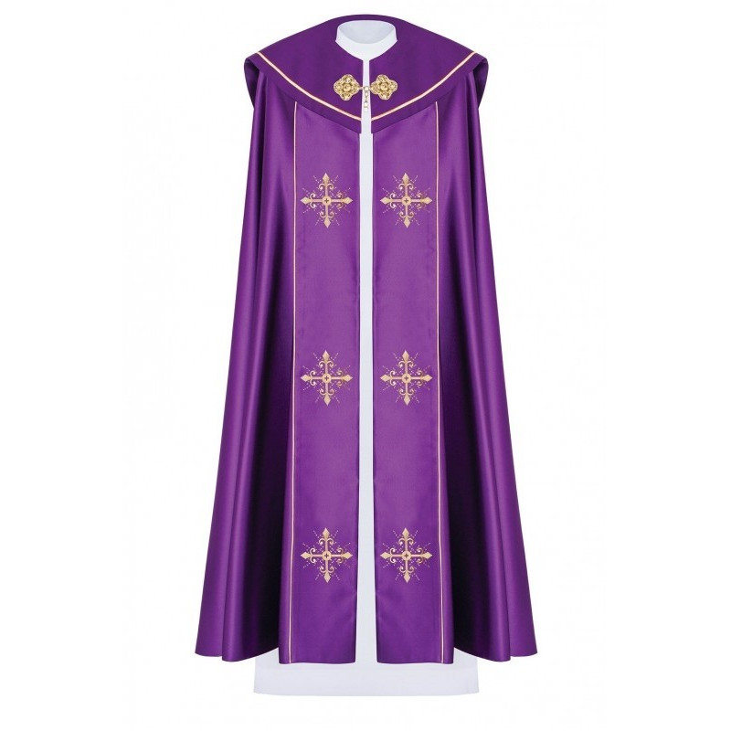 Liturgisches Oberteil gesticktes Kreuz - lila (40)
