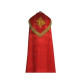 Bestickte IHS-Rosettenmütze - liturgische Farben (50A)