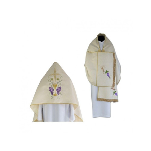 Liturgischer Schleier IHS, Kelch, Traube (8)