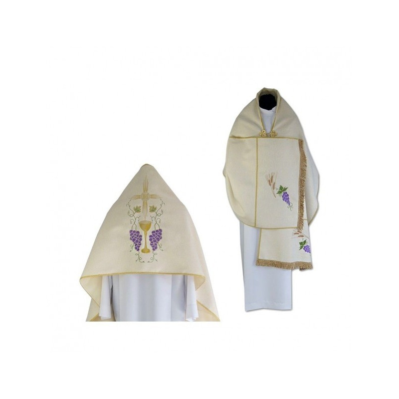 Liturgischer Schleier IHS, Kelch, Traube (8)