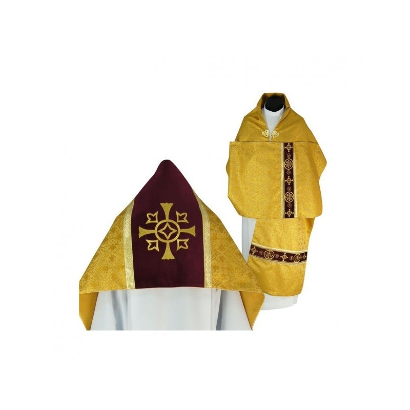 Liturgischer Schleier Samt - Goldkreuz (32)