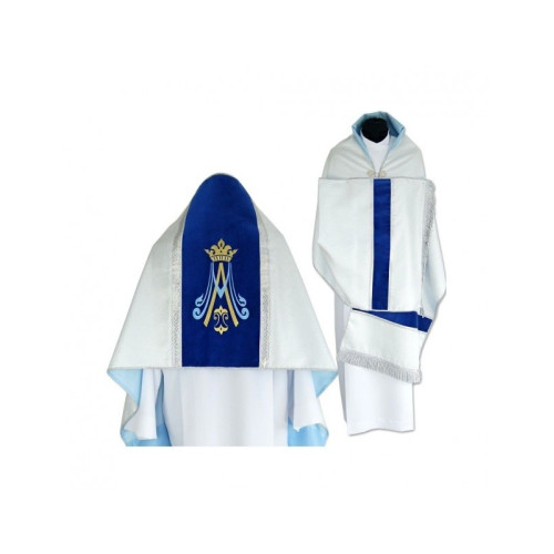 Liturgischer Schleier Silberbrokat - Samtstreifen