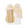 Liturgischer Schleier aus Satin - goldenes Kreuz (34)