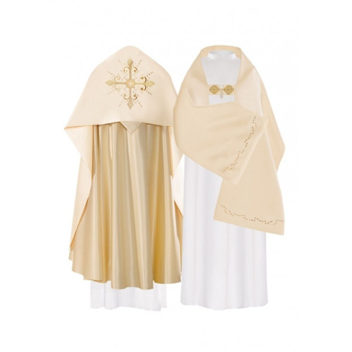 Liturgischer Schleier aus Satin - goldenes Kreuz (34)