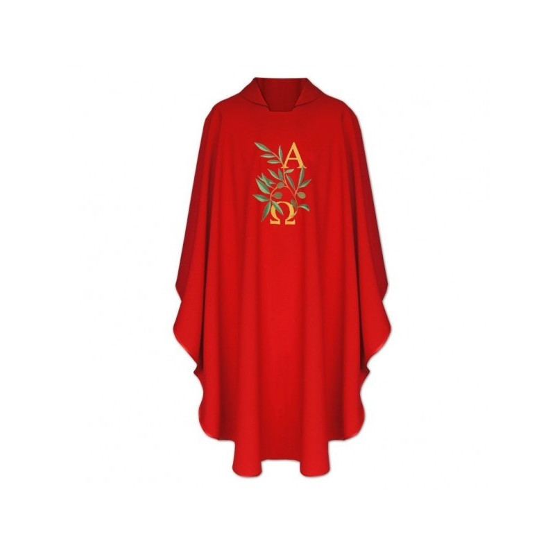 Messgewand Alpha Omega+Pailletten (liturgische Farben)