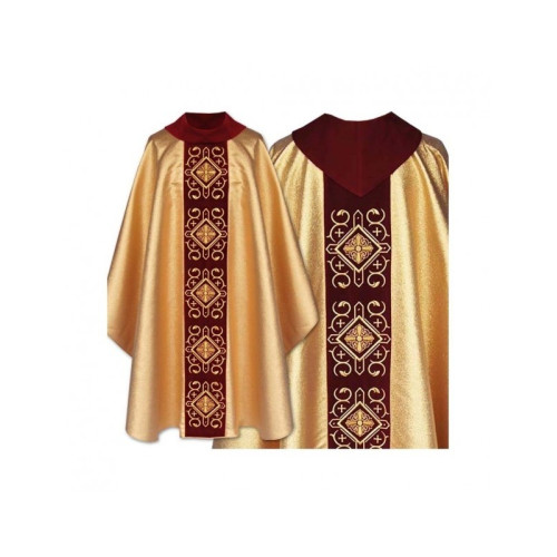 Messgewand gotischer Samt Gold, Honig (11)
