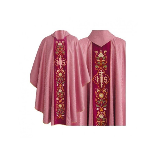 Gotisches Messgewand IHS-Jacquard - liturgische Farben (16)