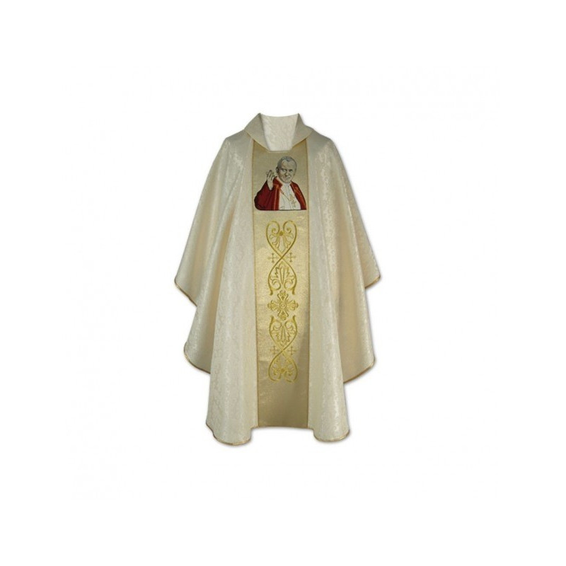 Gesticktes gotisches Messgewand - Johannes Paul II.