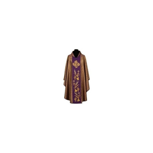 Messgewand reich bestickt violett und gold IHS (04A)