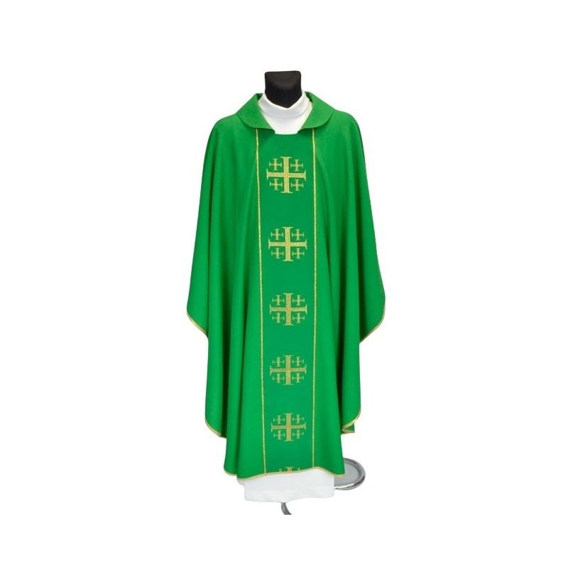 Messgewand aus Jerusalemer Kreuzen - grün