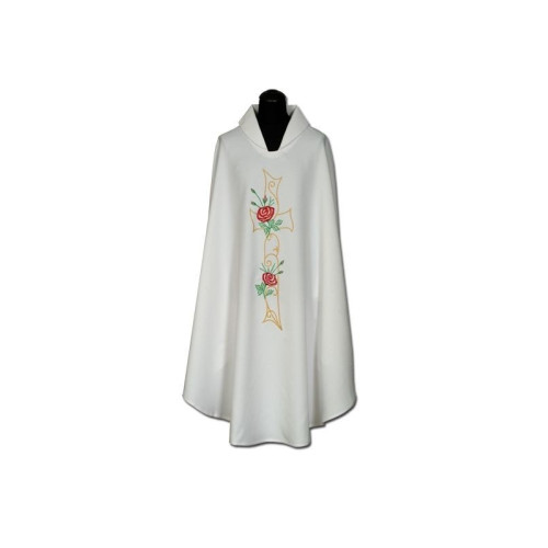 Messgewand mit gestickten Rosen