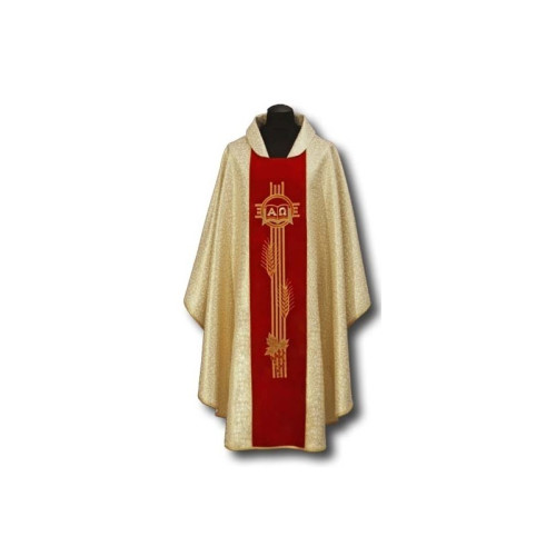 Messgewand aus Gold, Samtgürtel Alpha und Omega