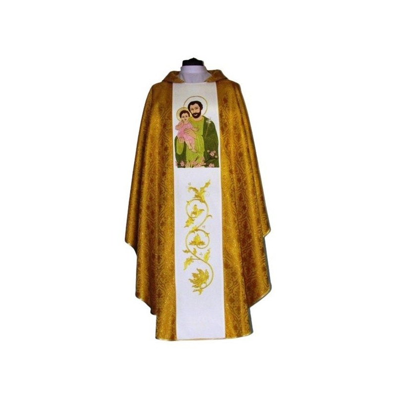 Messgewand mit dem Bild des heiligen Josef (Brokat)