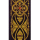 Messgewand mit Rosette Farbe lila - Samtgürtel (10)