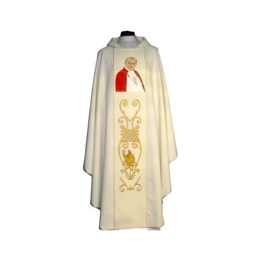 Messgewand mit dem Bildnis von Johannes Paul II - einfarbig