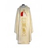 Messgewand mit dem Bildnis von Johannes Paul II. - cremefarbene Stoffrosette