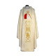 Messgewand mit dem Bildnis von Johannes Paul II. - cremefarbene Stoffrosette