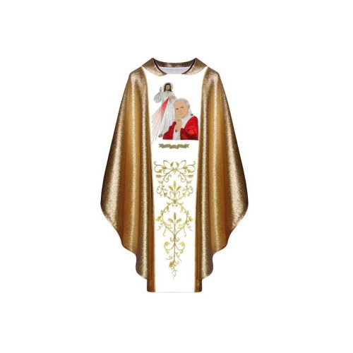 Messgewand mit dem Bild von Johannes Paul II. und dem barmherzigen Jesus