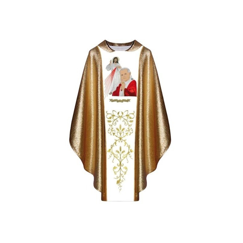Messgewand mit dem Bild von Johannes Paul II. und dem barmherzigen Jesus