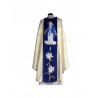 Gesticktes Messgewand, marineblauer Gürtel - Maria vom Rosenkranz