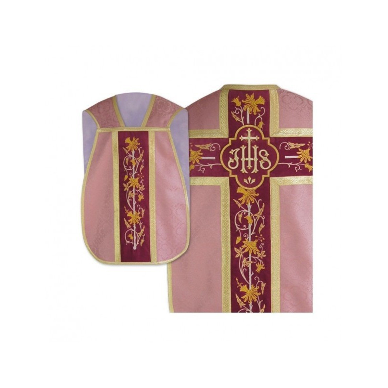 Römisches Messgewand IHS - rosa, Jacquard (39)