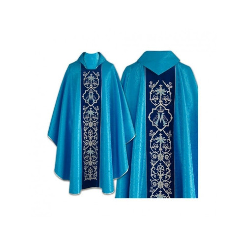 Marianisches Messgewand blau gestickt (27)
