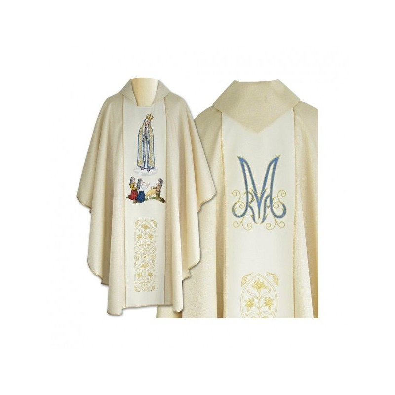 Gesticktes Messgewand Unsere Liebe Frau von Fatima (4)