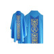 Marianisches Messgewand Gotik, blauer Jacquard