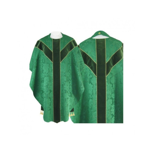 Halbgotisches Messgewand - grüner Jacquard (57)