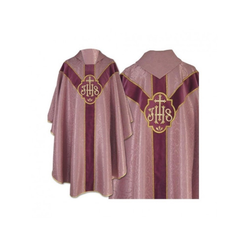 Halbgotisches Messgewand - verblasstes Rosa, Jacquard (58)