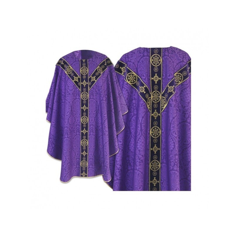 Lila Messgewand semi gotisch - Jacquard Stoff (59)