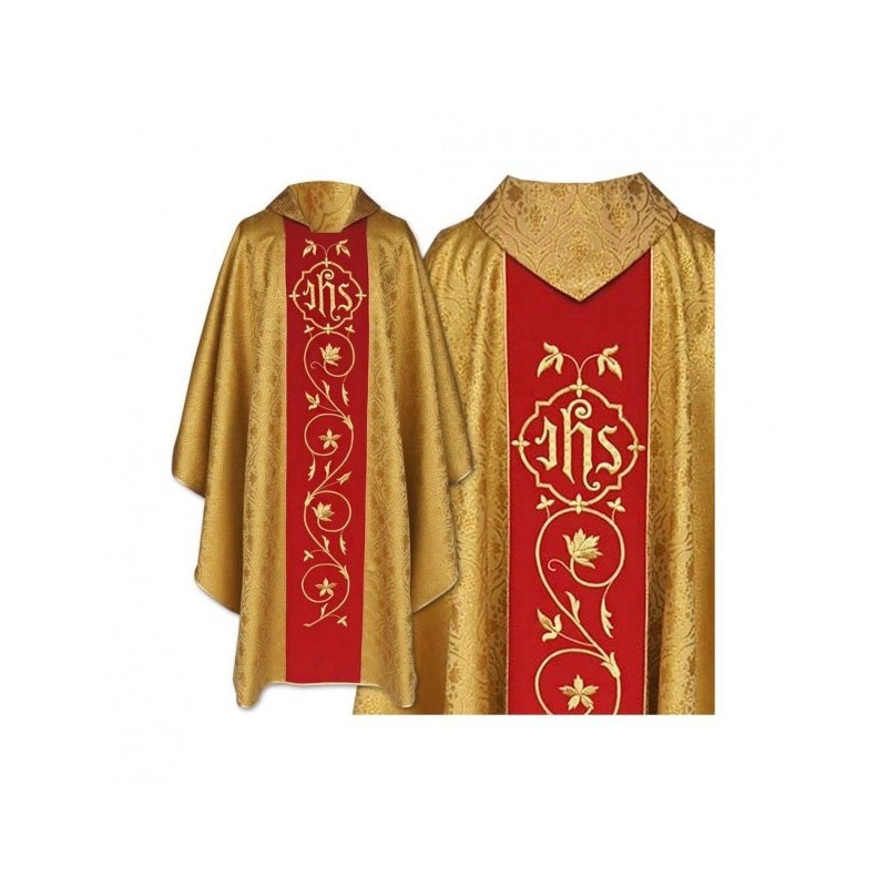 Goldbesticktes gotisches Messgewand - Brokatstoff (43)